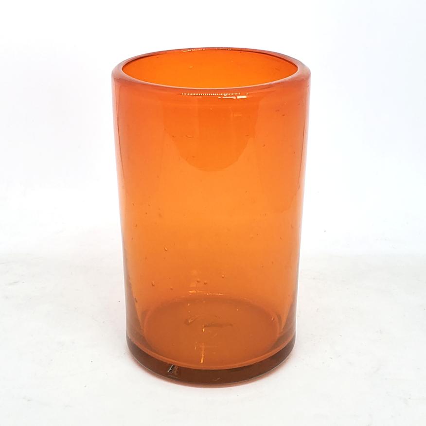 Colores Solidos al Mayoreo / vasos grandes color naranja, 14 oz, Vidrio Reciclado, Libre de Plomo y Toxinas / stos artesanales vasos le darn un toque clsico a su bebida favorita.